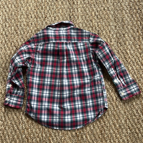 Boys 2T Dress Outfit Champs Plaid Button Up Shirt and Austin Navy Khaki Pants - Picture 3 of 9